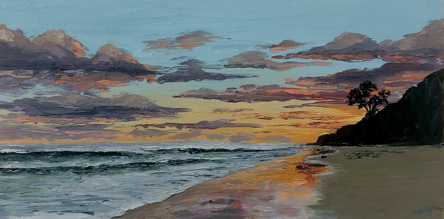 9 Tammy Guerin Sherbet Skies 5x12 oil 700 SOLD