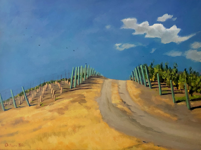 22 Arturo Tello Rancho Ynecita Vinyards 12x16 acrylic 1800