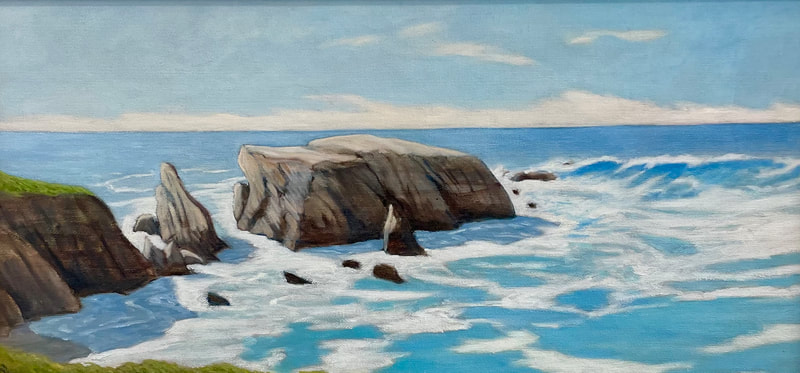 23 Rick Drake Sea Stacks ~ Pt. Bouchon 12x24 oil 900